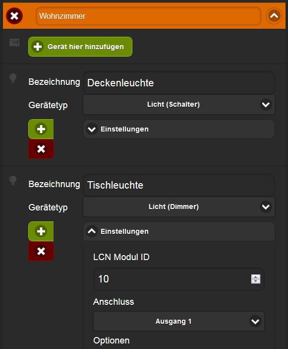 Hinzufügen von Lichtern