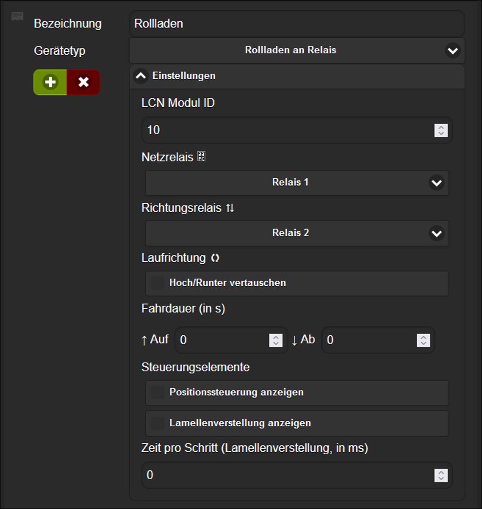 Hinzufügen von Rollläden